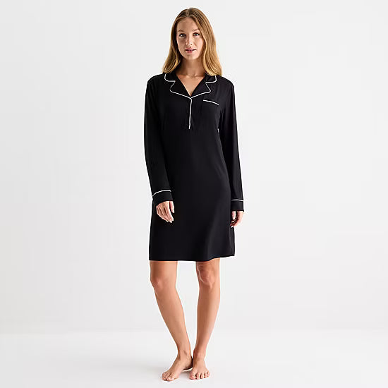 Liz Claiborne Womens Long Sleeve Nightshirt