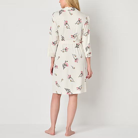 Liz Claiborne Womens Long Sleeve Long Length Robe