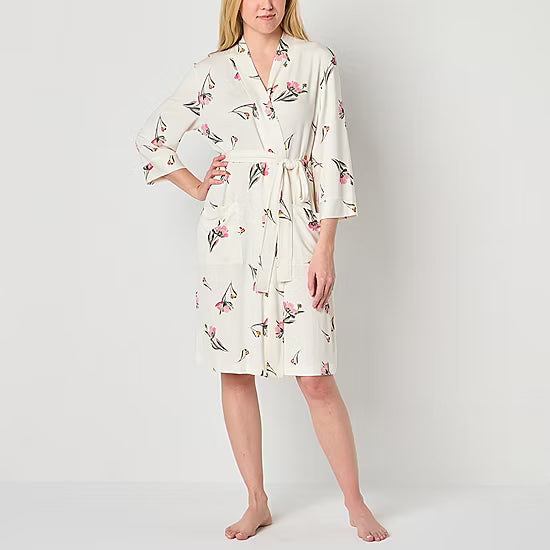 Liz Claiborne Womens Long Sleeve Long Length Robe