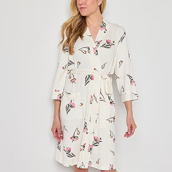 Liz Claiborne Womens Long Sleeve Long Length Robe